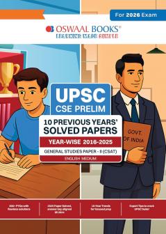 Oswaal UPSC CSE Prelim 10 Previous Years' Solved Papers Year-Wise (2016-2025) General Studies Paper-II (CSAT)