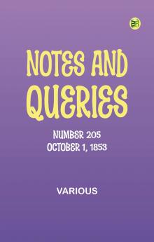 Notes and Queries Number 205 October 1 1853