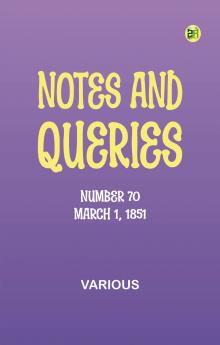 Notes and Queries Number 70 March 1 1851