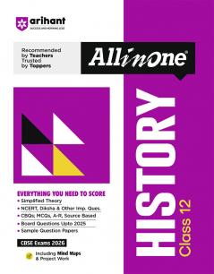 CBSE All in One History Class 12 Exam 2025-26 | NCERT & Other Important Questions, Sample Question Papers | Including Mind Maps & Project Work