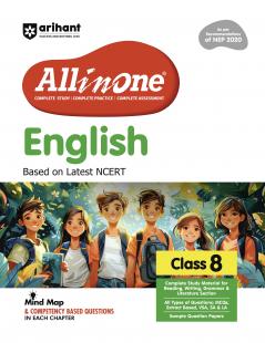 CBSE All in One English Class 8 Exam 2025-26 | Sample Question Papers | Including Mind Map & Competency Based Questions | Based on Latest NCERT