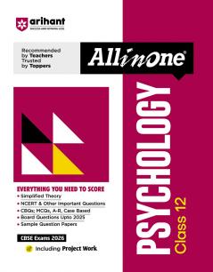 CBSE All in One Psychology Class 12 Exam 2025-26 | NCERT Ques. & Other Important Questions Sample Question Papers | Including Project Work