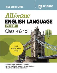 ICSE All in One English Language Paper 1 Class 9 & 10 Exam 2026 | Detailed Study of Composition & Grammar All type of Ques including Past Exam Ques Sample Paper Specimen & Exam Paper with Board Paper 2025