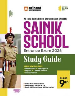 AISSEE Sainik  School Class 9 Entrance Exam 2026 | Study Guide| 2025 Solved Papers & 2 Practice Sets| Revised Edition 2026 | English Medium