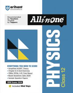 CBSE All in One Physics Class 12 Exam 2025-26 | Case Based, Board Question Upto 2025, Sample Question Papers | Including Mind Maps