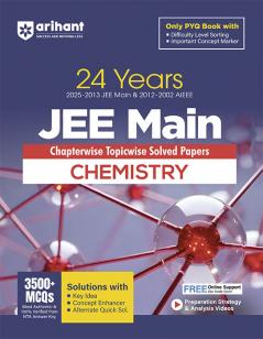 Arihant 24 Years JEE Main Chemistry Chapterwise Topicwise PYQ