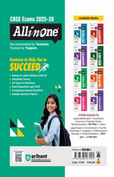 CBSE All in One  Applied Mathematics Class 12 Exam 2025-26 | Simplified Theory, Topic & Chapter Exercises, CBQs, MCQs, A-R, Case Based, Board Questions Upto 2025 with Sample Question Papers