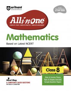 CBSE All in One Mathematics Class 8 Exam 2025-26 | Sample Question Papers, Mind Map & Competency Based Questions | Based on Latest NCERT