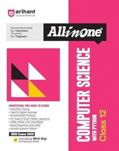 CBSE All in One Computer Science with Python Class 12th Exam 2025-26 | Sample Question Papers | Including Mind Map & Practical Work