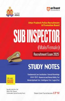 UP Police Sub-Inspector (Male/Female) Exam 2025 | Study Notes | With Latest Solved Papers | English  Medium