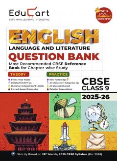 Educart CBSE Question Bank Class 9 English Language and Literature 2025-26 on new Syllabus 2026 (Most Recommended NCERT based Reference Book)