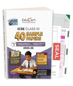 Educart ICSE Sample Paper Class 10 2026 (Volume 2) – History & Civics Geography English Language and Literature in English Books for 2025-26 Board Exam