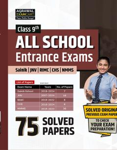 Examcart Class 9th All School Entrance Exams Book | 75 Solved Papers | Sainik School Navodaya Vidyalaya Central Hindu School NMMS | Previous Year Papers with Answers | English Medium