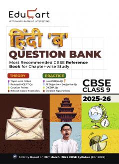 Educart CBSE Question Bank Class 9 Hindi B 2025-26 on new Syllabus 2026 (Most Recommended NCERT based Reference Book)