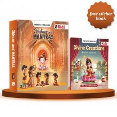 PW Shlokas & Mantra Board Book Plus Sticker Activity Booklet Set for Kids | Combo Set of 2 Books for 3 to 6 Years Old - Interactive Fun Learning for Growing Kids