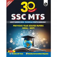 PW 30 SSC MTS Multi Tasking (Non-Technical) Staff and Havaldar Previous Solved Papers (2024 -2017) with 5 Online Mock Tests For Exam 2025-26 | PYQs | Fully Solved | English Edition