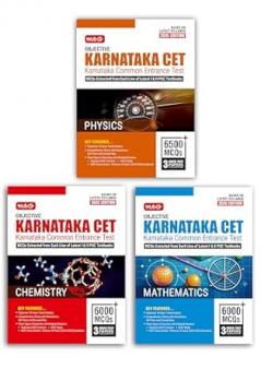MTG Objective Karnataka CET (KCET) Physics Chemistry & Mathematics For 2026 Exam (Set of 3 Books) | KCET Topicwise Theory with 10 Previous Years Solved Question Papers | KCET PYQs & Mock Test Papers