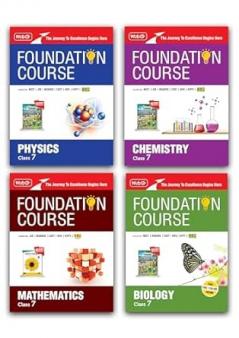 MTG Foundation Course Class 7 Physics Chemistry Mathematics & Biology Book (Set of 4 Books) For IIT JEE NEET NSO Olympiad CUET NVS KVPY & Boards 2026 Exam | Newly Added Chapters of Latest NCERT