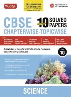 MTG CBSE 10 Years (2025-2016) Chapterwise Topicwise Solved Papers Class 10 Science - CBSE Champion For 2026 Exam | Free Video Solution of PYQs | CBSE Sample Papers (As Per Latest Pattern)