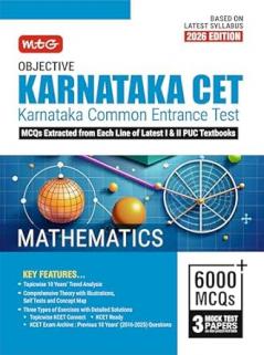 MTG Objective Karnataka CET (KCET) Mathematics Book For 2026 Exam | Topicwise Comprehensive Theory with Previous 10 Years Solved Question Papers & 6000+ MCQs | KCET PYQs & Mock Test Papers