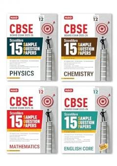 MTG CBSE Class 12 ScoreMore 15 Sample Papers Physics Chemistry Mathematics & English Books For 2025-2026 Board Exam (Set of 4) | Chapter-wise Competency-Based Questions (CBQs) | Based on Latest CBSE Pattern & Syllabus