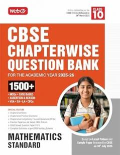 MTG CBSE Chapterwise Question Bank Class 10 Mathematics Standard For 2026 Board Exam | Based on Latest CBSE Pattern Released on 30 July 2025