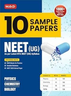 MTG NEET 10 Sample Papers with OMR Sheets For 2026 Exam | NEET Mock Test Papers with Detailed Solutions & Previous Year NEET Solved Paper | 1800+ Highly Probable MCQs