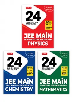 MTG 24 Years JEE MAIN (2025-2002) Chapterwise Topicwise Previous Years Solved Papers Physics Chemistry & Mathematics PYQ Book For 2026 Exam | 181 JEE Main ONLINE & OFFLINE Papers (Set of 3)