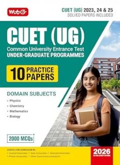 MTG NTA CUET (UG) 10 Practice Papers Science (Physics Chemistry Biology Mathematics) For 2026 Exam (Section-2) | CUET Mock Test Papers with Previous Years Solved Question Papers Book