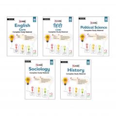 Full Marks Class 11 Combo of 5 Books - English Core + Hindi Core + Political Science + Sociology + History | Complete Study Material