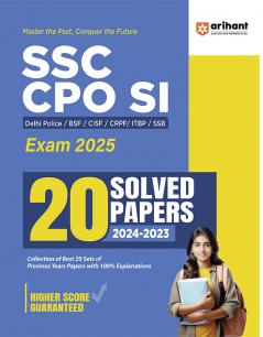 SSC CPO SI Exam 2025 | 20 Solved Papers (2024-2023) | For Delhi PoliceBSFCISFCRPFITBP & SSB | English Medium