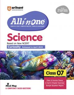 Arihant All in One Science Class 7 for CBSE Exam 2025-26| Latest NCERT-Based Book | Full Syllabus Coverage with Chapterwise Theory Grammar Writing Practice & Sample Papers