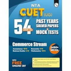 PW NTA CUET (UG) Commerce Stream 54 Past Years Solved Papers (2025-2022) & Mock Tests For Exam 2026 | 2450+ MCQs with Free Online CBT