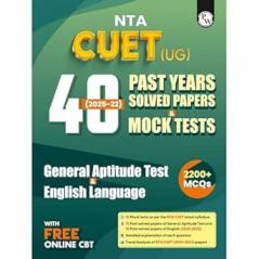 PW NTA CUET (UG) General Aptitude Test & English Language 40 Past Years Solved Papers (2025-2022) & Mock Tests For Exam 2026 | 2200+ MCQs with Free Online CBT