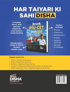 Disha Defender IMU-CET 2026 Entrance Guide with Previous Year Questions | Study Package for Physics Chemistry Mathematics English General Knowledge & General Aptitude