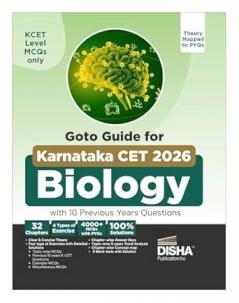 GoTo Guide for Karnataka CET 2026 Biology with Previous Year Questions | 3 Mock Tests | 100% Solutions | To-the-Point Theory + Mind Maps | 4000+ MCQs