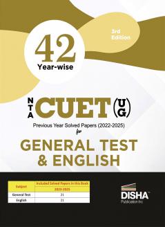 Disha 42 Year-wise NTA CUET (UG ) Previous Year Solved papers (2022 - 2024) for General Test & English 3rd Edition