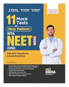 Disha 11 Mock Test Series for New Pattern NTA NEET (UG) 2026 with HOT Questions & Rank Predictor 3rd Edition | Physics Chemistry Biology New Syllabus Test Series | 100% Solutions