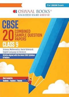 Oswaal CBSE 20 Combined Sample Question Papers Class 9 for 2026 Exam (English Lang & Lit Mathematics Science & Social Science) | Strictly as per ... by Topper's | Includes Solved Papers