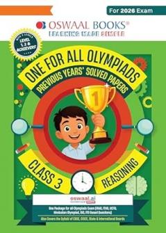 One For All Olympiads Class 3 Logical Reasoning Prep-Guide Book | Chapter-wise Previous Years' Solved Papers | Exams 2026 | 9789373011691