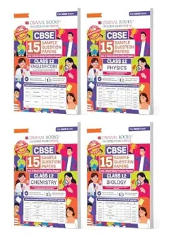 Oswaal CBSE 15 Sample Question Papers Class 12 English Physics Chemistry & Biology (Set of 4 Books) for 2026 Board Exam (As per CBSE Sample Question Paper issued on 30 July 2025) recommended by 2025 CBSE Toppers with Chapter wise Highly Probable Questions includes 5 Most Likely SQPs & all types of CBQs