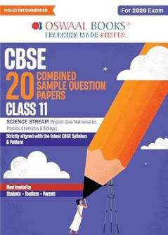 Oswaal CBSE 20 Combined Sample Question Papers class-11 Science stream (English CoreMathematicsPhysicsChemistry & Biology)