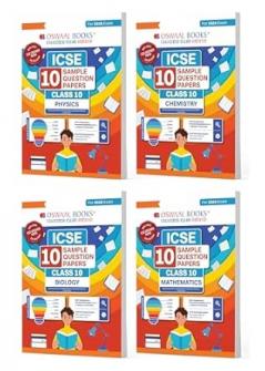 Oswaal ICSE 10 Sample Question Papers Class 10 Physics Chemistry Biology & Maths (Set of 4 Books) For 2026 Exam (Based On The Latest CISCE/ICSE Specimen Paper) With Competency-Based Questions Mind Maps On-Tips Notes Solved MCQs Revision with Explanations