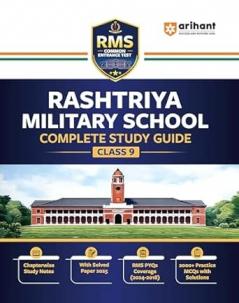 Arihant RMS (Rashtriya Military School) Class 9 Entrance Test 2026 | Complete Study Guide with Chapterwise Notes | Solved Paper 2025 | RMS PYQs (2018–2024) | 2000+ Practice MCQs with Detailed Solutions