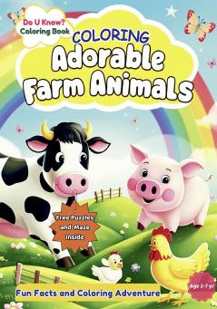 Discover and Color Adorable Farm Animals with Do U Know Fun Facts for Kids: Includes Free Puzzles Mazes and Flashcard-Style Pages! (Educational Coloring Books for Kids Perfect for Kids Ages 2-7)