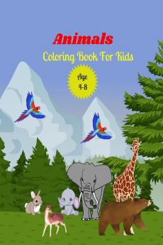 Animals Coloring Book For Kids Age 4-8 : Coloring books for kids awesome animals with patterns coloring books &amp;Animals coloring book for kids great gift for boys &amp; girls ages 4-8.