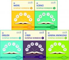 SBB Maths Science Cyber English & GK Olympiad Workbook Combo  - Class 5