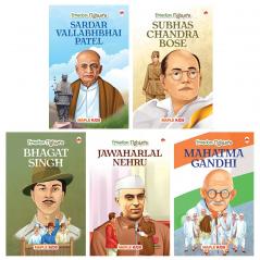 Story Books for Kids (Set of 5 Books) (Illustrated) - Indian Freedom Fighters - Biographies for Children - 6 Years to 10 Years Old - Gandhi Patel Nehru Subhash Chandra Bose Bhagat Singh