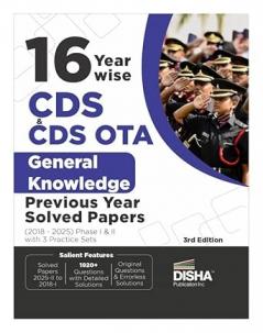 Buy Disha 16 Year-wise CDS & CDS OTA General Knowledge Previous Year ...