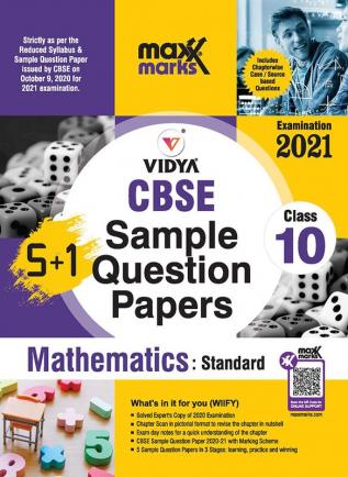 Maxx Marks CBSE Question Bank Mathmatices :Standard For Class 10 (For 2021 Exams)